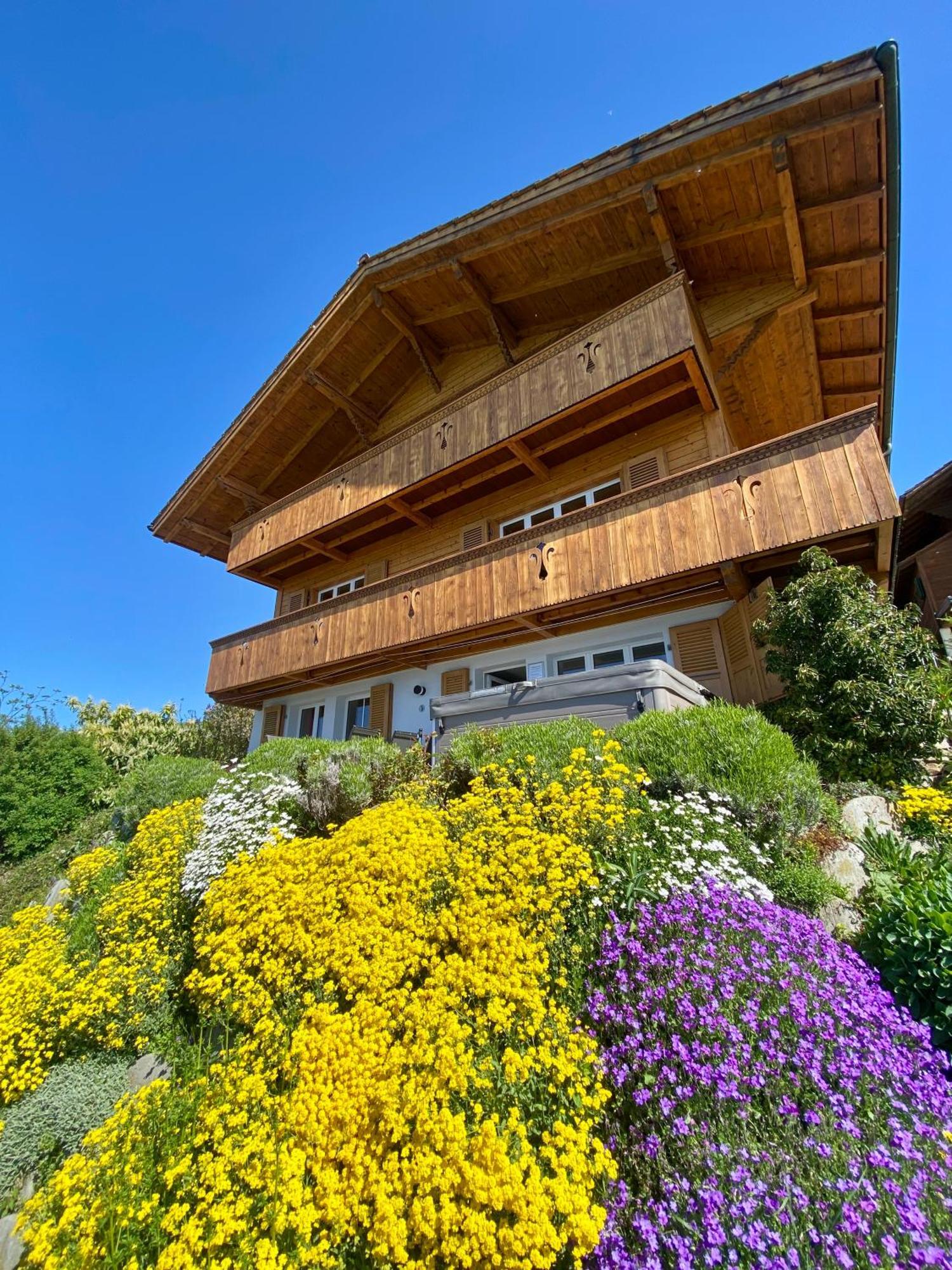 זיגריזוויל Chalet Egglen "Typical Swiss House, Best Views, Private Jacuzzi" מראה חיצוני תמונה